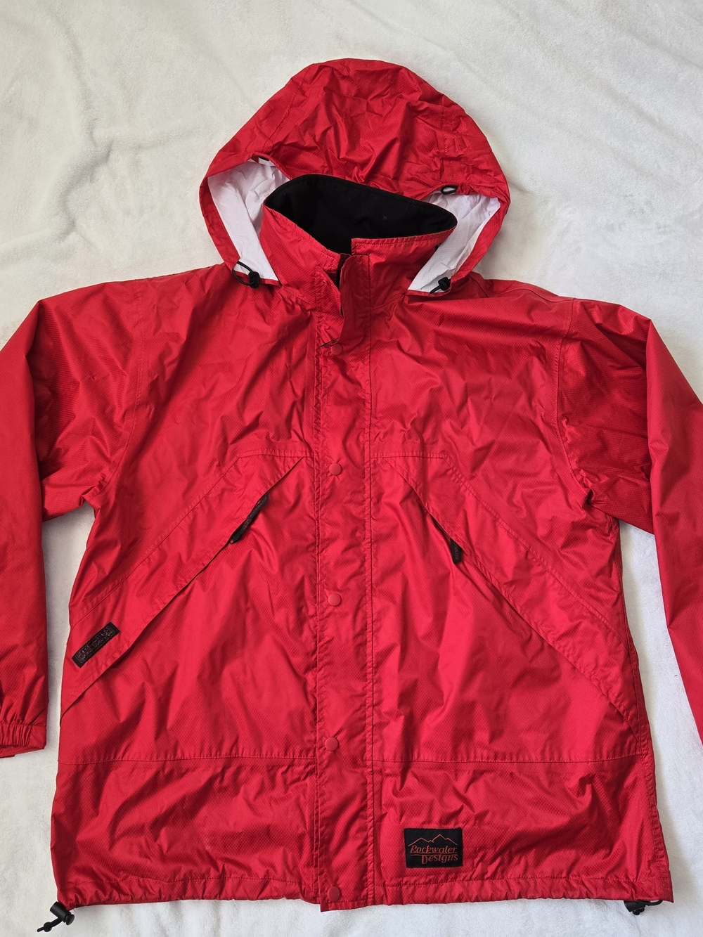 Red Men's Waterproof Raincoat with Hood